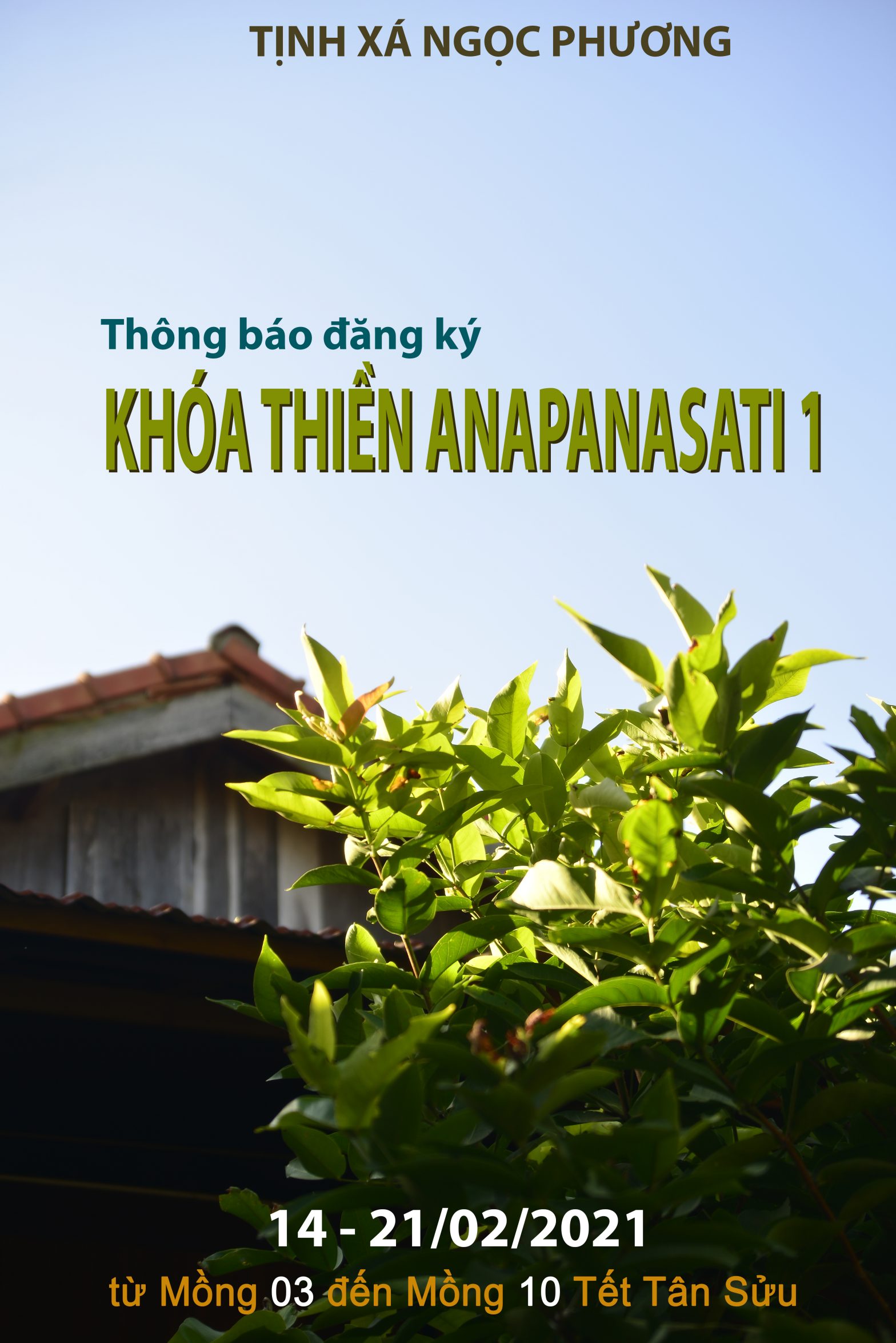 Thông báo khóa thiền Anapanasati 1